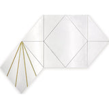 ROCKEFELLER White Crown Glassos, Brass Mosaic Tile - TILE & MOSAIC DEPOT