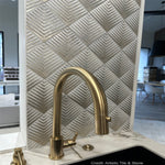 ARTISTIC RITZ GOLD ASHEN WHITE MARBLE Mosaic Tile - TILE & MOSAIC DEPOT