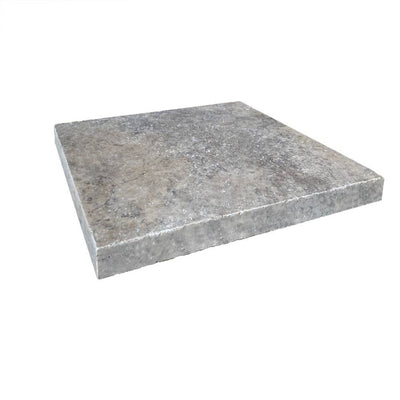 Silver Travertine 3 cm 16x24 Tumbled Paver - TILE & MOSAIC DEPOT