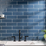 Sky Blue 4X12 Glossy Ceramic Wall Tile (CLEARANCE) - TILE & MOSAIC DEPOT