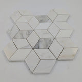 Statuario Marble 3D Rhombus Marble Mosaic Tile - TILE & MOSAIC DEPOT