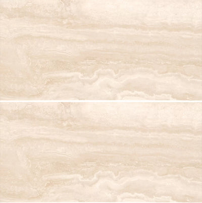 Navona Travertine Look 24x48 Matte Rectified Porcelain Tile - TILE & MOSAIC DEPOT