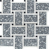 Torcello Terrazzo Dolomite Basketweave Mosaic Tile - TILE & MOSAIC DEPOT