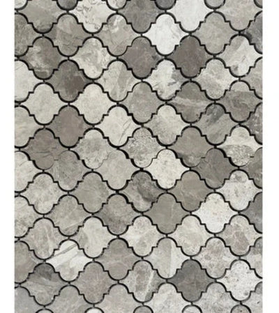 Atlantic Gray Marble Lantern Mosaic (3") Polished Marble Mosaic Tile - TILE & MOSAIC DEPOT