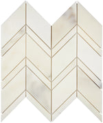 Calacatta Oliva Marble Chevron Honed Mosaic Tile - TILE & MOSAIC DEPOT