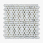 Calacatta Oliva Marble Penny Round Polished Mosaic Tile