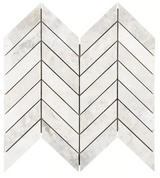 Bianco Congelato Nimbus Marble Chevron Polished Mosaic Tile - TILE & MOSAIC DEPOT