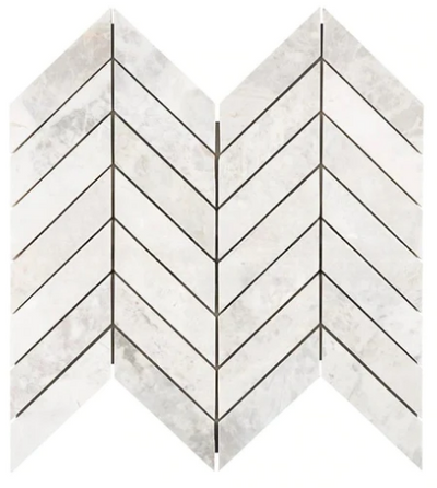 Bianco Congelato Nimbus Marble Chevron Polished Mosaic Tile - TILE & MOSAIC DEPOT