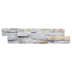 Coral Blue Nile Quartzite 6x24 Split Face Stacked Stone Ledger Panel - TILE & MOSAIC DEPOT