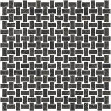 Vallelunga Petra Noire Basketweave Porcelain Mosaic Tile - TILE & MOSAIC DEPOT