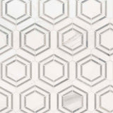 Georama Grigio Polished Hexagon Mosaic Tile - TILE & MOSAIC DEPOT