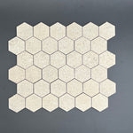 Golden Beach Limestone 2x2 Antique Chanteau Hexagon Mosaic Tile - TILE & MOSAIC DEPOT