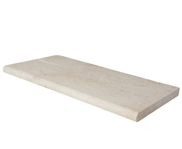 White Pearl Limestone Tumbled 3cm 16x24 Pool Coping.