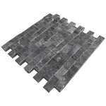 Black Marble 1x2 Split Face Mosaic Tile - TILE & MOSAIC DEPOT