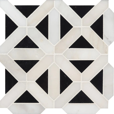 Retro Fretwork Polished Geometric Mosaic Tile - TILE & MOSAIC DEPOT