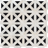 Retro Fretwork Polished Geometric Mosaic Tile - TILE & MOSAIC DEPOT