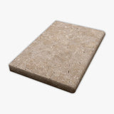 Noce Travertine 16x24 Tumbled Double Bullnose 5 cm Pool Coping - TILE & MOSAIC DEPOT