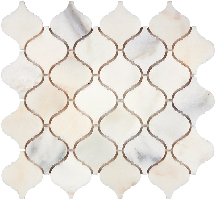 Calacatta Oliva Marble 3x3 Lantern (Arabesque) Honed Mosaic Tile - TILE & MOSAIC DEPOT