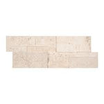 Ivory Travertine 9x24 XL Rockmount Split Face Stacked Stone Ledger Panel - TILE & MOSAIC DEPOT