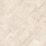 Ivory Travertine 9x24 XL Rockmount Split Face Stacked Stone Ledger Panel - TILE & MOSAIC DEPOT