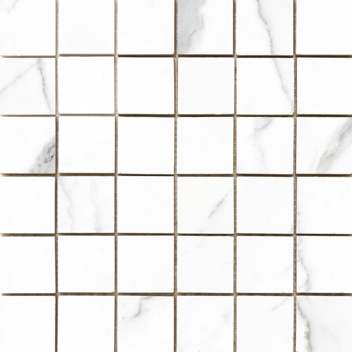 Statuario White 2x2 Matte Porcelain Mosaic Tile (Clearance) - TILE & MOSAIC DEPOT