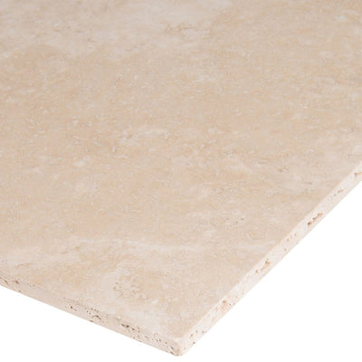 Ivory Travertine 16x16 Filled and Honed Tile - TILE & MOSAIC DEPOT