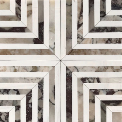 Calacatta Viola Marble Illusion Polished Mosaic Tile