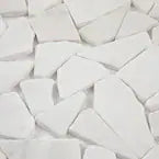 Thassos White Marble Flat Pebble / Paledian (Random Broken) Mosaic Tile - TILE & MOSAIC DEPOT