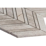 Haisa Light (White Quarry) Marble Chevron Mixed Mosaic Tile - TILE & MOSAIC DEPOT