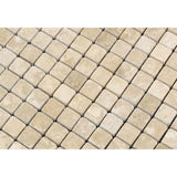 1 x 1 Tumbled Durango Travertine Mosaic Tile