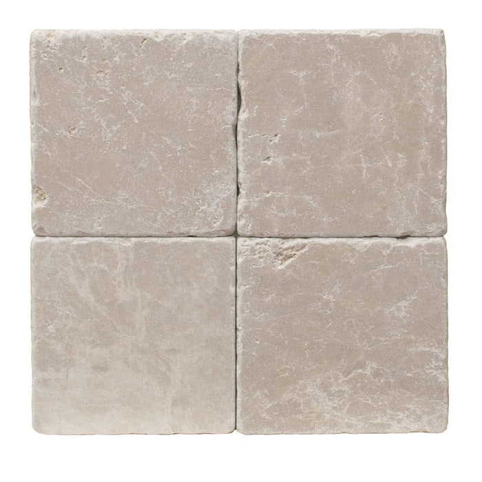 Crema Marfil Marble 6X6 Tumbled Tile.