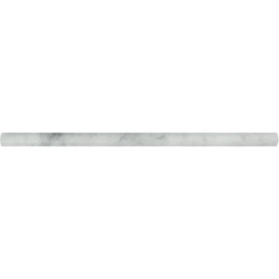 White Carrara Marble 1/2x12 Polished Pencil Liner - TILE & MOSAIC DEPOT