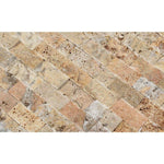 Scabos Travertine 1x2 Split Face Mosaic Tile.