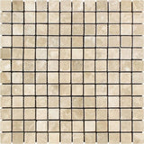 1 x 1 Tumbled Durango Travertine Mosaic Tile.