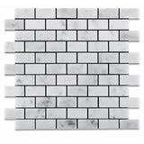 White Carrara Marble 1x2 Honed Mosaic Tile - TILE AND MOSAIC DEPOT