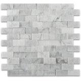 White Carrara Marble 1x2 Split Face Mosaic Tile - TILE AND MOSAIC DEPOT