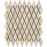 1 x 2 Tumbled Durango Travertine Diamond Mosaic Tile.