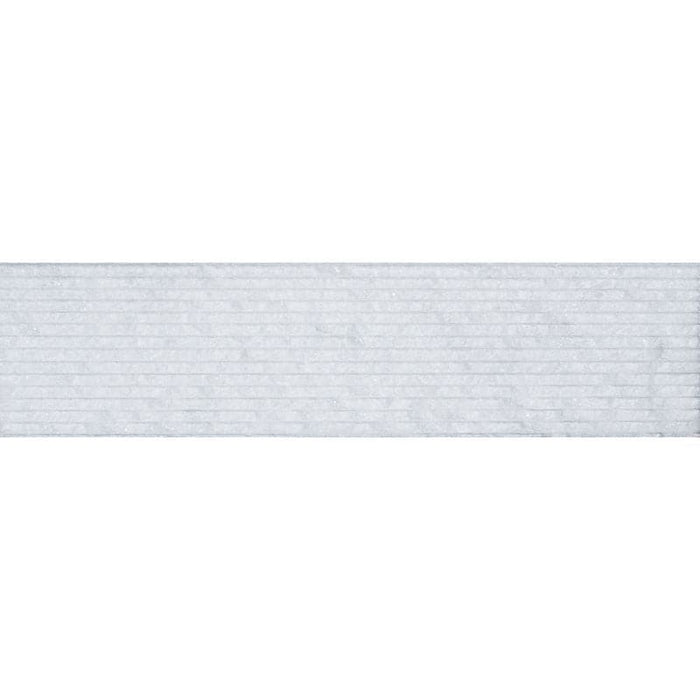 Secil White Marble 6x24 Combed Brushed Ledger Panel - TILE AND MOSAIC DEPOT