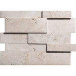 Ivory Travertine 3D Honed Jumbo Wall Panel.