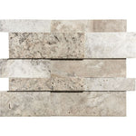 Silver Travertine 3D Honed Jumbo Wall Panel.