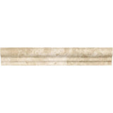 2 x 12 Honed Durango Travertine Single-Step Chair Rail Trim.