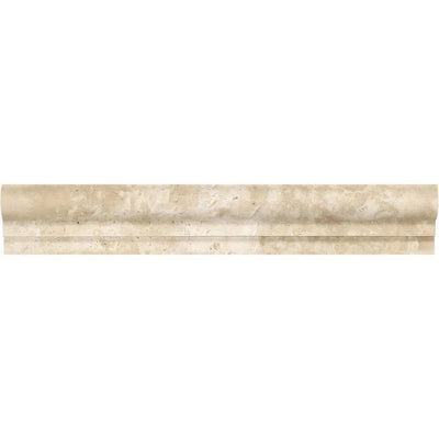 2 x 12 Honed Durango Travertine Single-Step Chair Rail Trim.