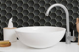 Black 2x2 Hexagon Glazed Porcelain Mosaic Tile - TILE & MOSAIC DEPOT