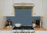 Indigo Blue 2x6 Beveled Brick Porcelain Mosaic Tile - TILE & MOSAIC DEPOT