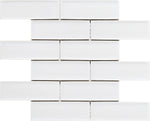 Snow White 2x6 Beveled Brick Porcelain Mosaic Tile - TILE & MOSAIC DEPOT