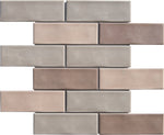 Lace Blend 2x6 Undulated Brick Porcelain Mosaic Tile - TILE & MOSAIC DEPOT