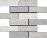 Silver Cloud 2x6 Undulated Brick Porcelain Mosaic Tile - TILE & MOSAIC DEPOT