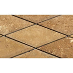 3 x 6 Honed Noce Travertine Deep-Beveled Diamond Mosaic Tile