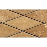 3 x 6 Honed Noce Travertine Deep-Beveled Diamond Mosaic Tile