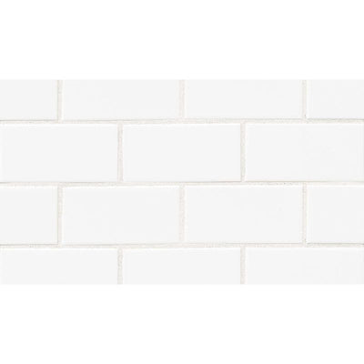 White 3x6 Glossy Ceramic Wall Tile.